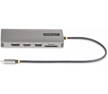 Startech.com USB-C Triple Monitor Multiport Adapter, 5Gbps, Dual 4K 60Hz + 4K 30Hz HDMI & DisplayPort, 4-Port USB Hub, 100W PD Pass-Through, GbE, SD/MicroSD Kaartlezers