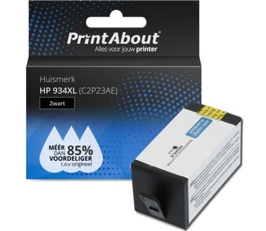 PrintAbout Huismerk HP 934XL (C2P23AE) Inktcartridge Zwart Hoge capaciteit