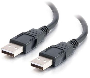 CablesToGo 2m USB 2.0 A mannelijk naar A mannelijke kabel – Zwart