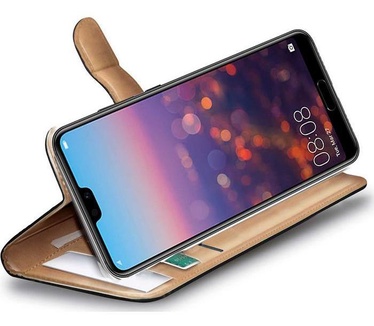 Celly Wally Leather Book Case voor Huawei P20 Pro - Zwart  Zwart