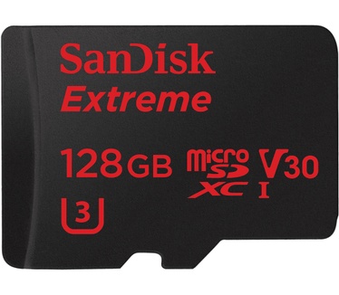 Sandisk Extreme microSDXC 128GB + SD Adapter + Rescue Pro Deluxe 90MB/s Class 10  UHS-I U3