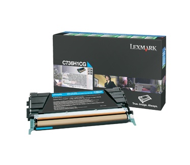 Lexmark C736, X736, X738 Cyan High Yield Return Program Toner Cartridge