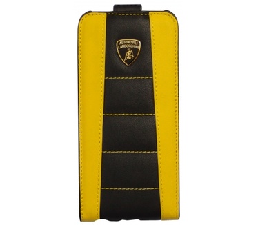 Lamborghini Lamborghini Leather Flip Case iPhone 5 Black/Yellow