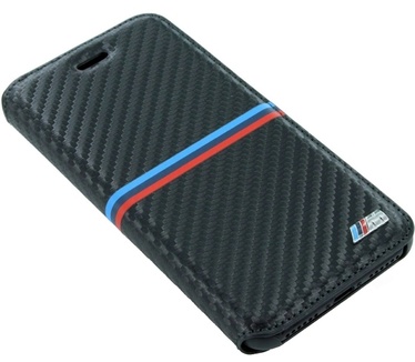 BMW M BookCase Carbon M Stripe voor Apple iPhone 7 (4,7") - Zwart Zwart