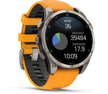 Garmin fēnix 8, 47mm, Titanium body, Sapphire Glass, Grijs (Oranje)