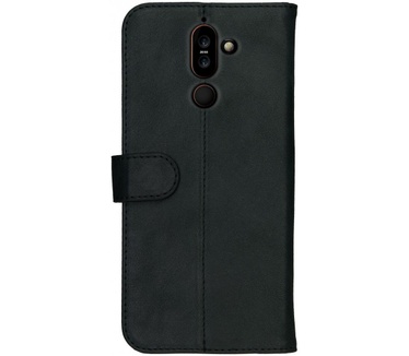 Rosso Deluxe Nokia 7 Plus Hoesje Echt Leer Book Case Zwart (7 Plus) Zwart