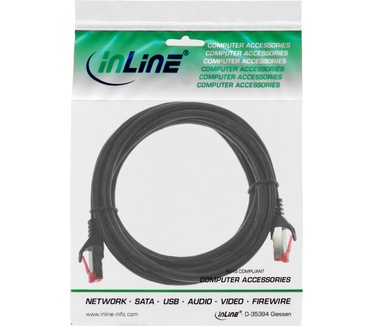 InLine RJ45/RJ45 Cat6 40m Rood, Zwart