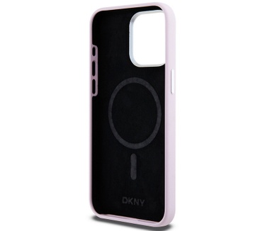 DKNY Silicone Metal Logo Back Case - iPhone 14 Pro (6.1") - Roze Roze