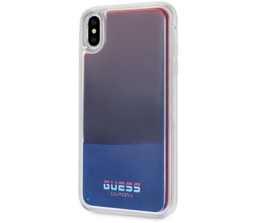 Guess Liquid Glow in the Dark BackCase iPhone XS Max (6.5") Blauw Blauw