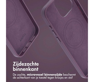 Accezz MagSafe Leather Backcover iPhone 15 Pro Max - Paars