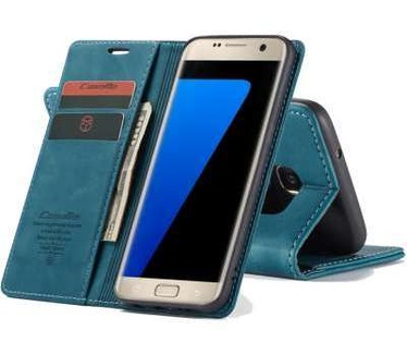 Caseme Samsung Galaxy S7 Edge Retro Wallet Case - Blauw