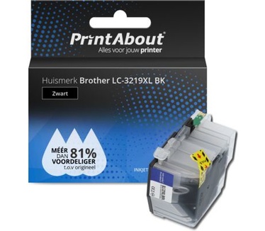 Brother LC-3219XL BK Inktcartridge Zwart Hoge capaciteit PrintAbout Huismerk