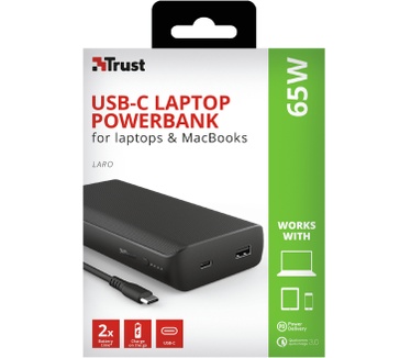 Trust Laro - Laptop Powerbank - voor MacBook - 65W - USB-C - Zwart