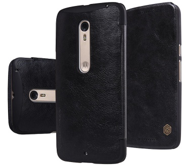 Nillkin Qin PU Leder Book Case voor Motorola Moto X Style - Zwart