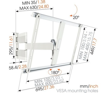 Vogel's THIN 545 ExtraThin Draaibare tv-beugel wit