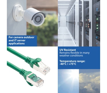 ACT Groen 10 meter TPE S/FTP CAT6A ultra-flex patchkabel snagless met RJ45 connectoren