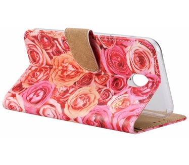Rozen print lederen Bookcase hoesje voor de Samsung Galaxy J7 2017 - Roze (Samsung Galaxy J7 2017) Roze