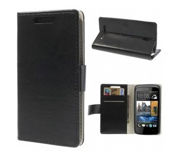 qMust Wallet Case met stand HTC Desire 500 (black)