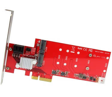 Startech.com 2x M.2 NGFF SSD RAID controller kaart met 2x SATA III poorten PCIe