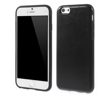 Kees Lederlook Gel Hoesje Apple iPhone 6 - Zwart
