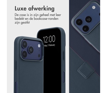Accezz Leather Bookcase 2-in-1 met MagSafe voor de Apple iPhone 18 Pro Max / 17 Pro Max - Nightfall Blue