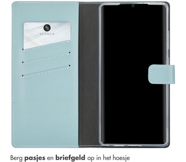 Selencia Echt Leren Bookcase Samsung Galaxy S25 Ultra - Air Blue