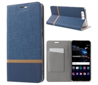 qMust Huawei P10 Plus Wallet Case - TPU frame - Striped Blue