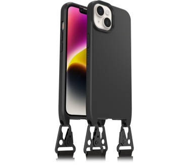 Otterbox OtterBox React Lanyard hoesje met MagSafe voor iPhone 14, ultradunne beschermhoes met verstelbare en afneembare lanyardriem, getest volgens militaire standaard, Zwart (iPhone 14) Zwart