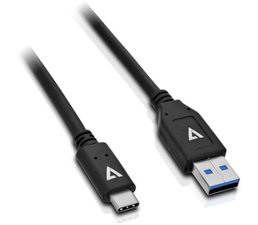 V7 USB3.1A to USB-C Cable 1m Black