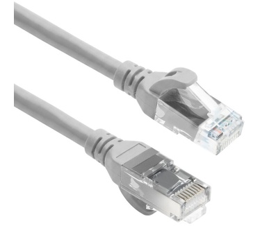 ACT Grijze 3 meter TPE U/UTP CAT6A ultra-flex patchkabel snagless met RJ45 connectoren