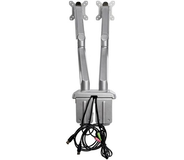 Startech.com Monitor arm voor 2 schermen bureausteun met geïntegreerde 2-poorts USB passthrough