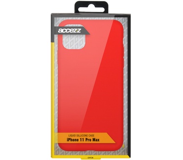 Accezz Liquid Silicone Backcover iPhone 11 Pro Max - Rood