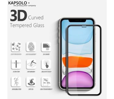 KAPSOLO Tempered GLASS Screen Protection, Curved, Ultimate, Microbial Apple iPhone 11 XR