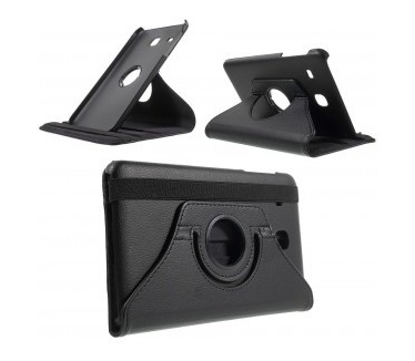 qMust Rotating 360 Case Samsung Galaxy Tab E 8.0 - Folio hoes met stand - Black