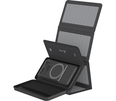 XLayer Draadloze Powerbank 10.000mAh 15W Zwart met Zonnepaneel