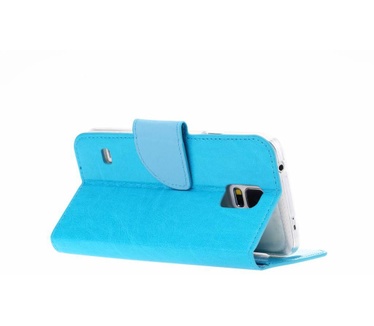 Luxe Lederen Bookcase hoesje voor de Samsung Galaxy S5 - Blauw (Samsung Galaxy S5) Blauw