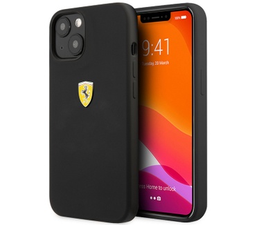 Ferrari Silicone Back Case - Apple iPhone 13 (6.1") - Zwart Zwart