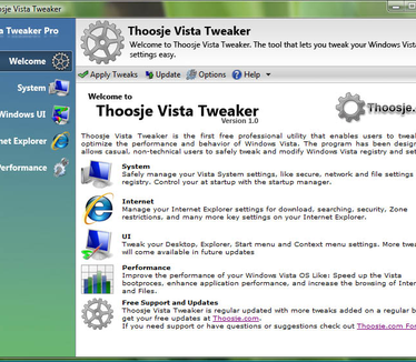 Thoosje Vista Tweaker screenshot