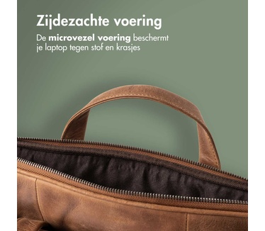 Accezz Leather Laptop schoudertas