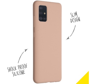 Accezz Liquid Silicone Backcover Samsung Galaxy A51 - Roze (Galaxy A51) Roze