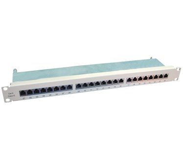 Value Cat.6 19"-Patchpanel, 24 P, afgeschermd, grijs