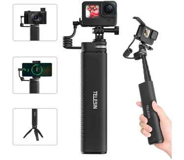 Telesin CSS-001 oplaadbare selfiestick 90cm - 10.000 mAh powerbank