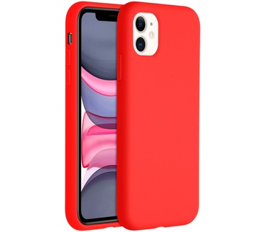 Accezz Liquid Silicone Backcover iPhone 11 - Rood