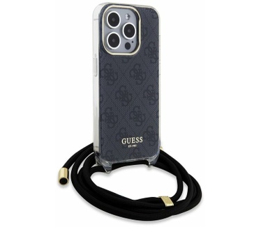 Guess 4G Printed Crossbody Case - iPhone 15 Pro Max (6.7") Zwart Zwart