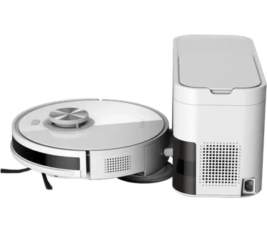 Aeno RC6S Roterende Robotstofzuiger met LiDAR en Dweilfunctie - Autonoom Schoonmaken tot 2 Maanden - Compact Oplaadstation - Efficiënt op Alle Vloertypes - Wit