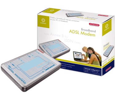 Sitecom DC-215 ADSL Modem (ADSL, USB 2.0/100Mbps, ISDN)