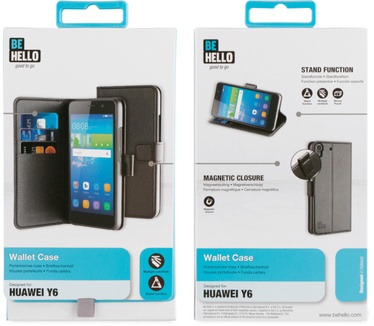BeHello Huawei Ascend Y6 Wallet Case Black