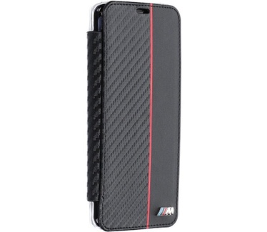 BMW M Carbon Book Case - Samsung Galaxy S9 - Zwart/Rood Zwart
