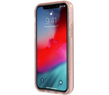 Guess 4G Logo Glitter TPU Apple iPhone 12 Pro Max (6.7") - Roze Roze