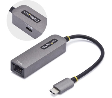 Startech.com USB-C naar Ethernet Adapter, NIC, 100W PD Pass-Through, USB 3.0 Type-C 1Gbps Multi Speed Netwerk Adapter, Gigabit Ethernet, Thunderbolt Compatibel, Windows & Mac